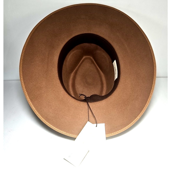 WILL + BEAR Brown Wide Brim Fedora Hat Andy Oak Medium- Retail $127 - Picture 5 of 10